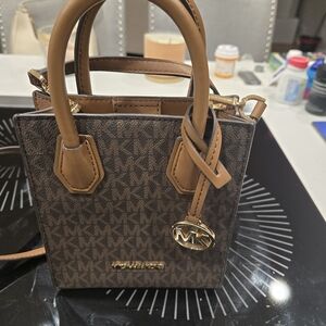 Michael Kors Brown Mini Bag with Gold Accents